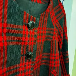 Larry Levine Cropped Plaid Jacket
